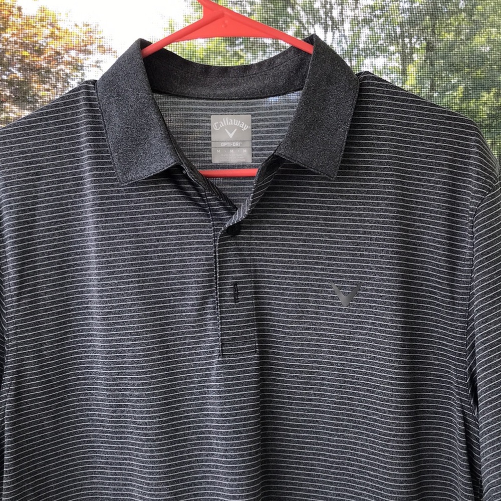 Men's Blue Striped Polo Shirt